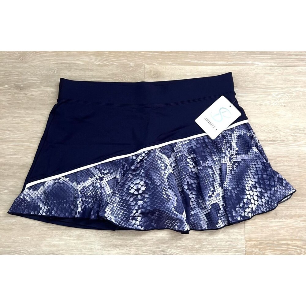 Sofibella Navy Anaconda Skort Women’s Large NWT 13” UV50 Pickleball Tennis Golf